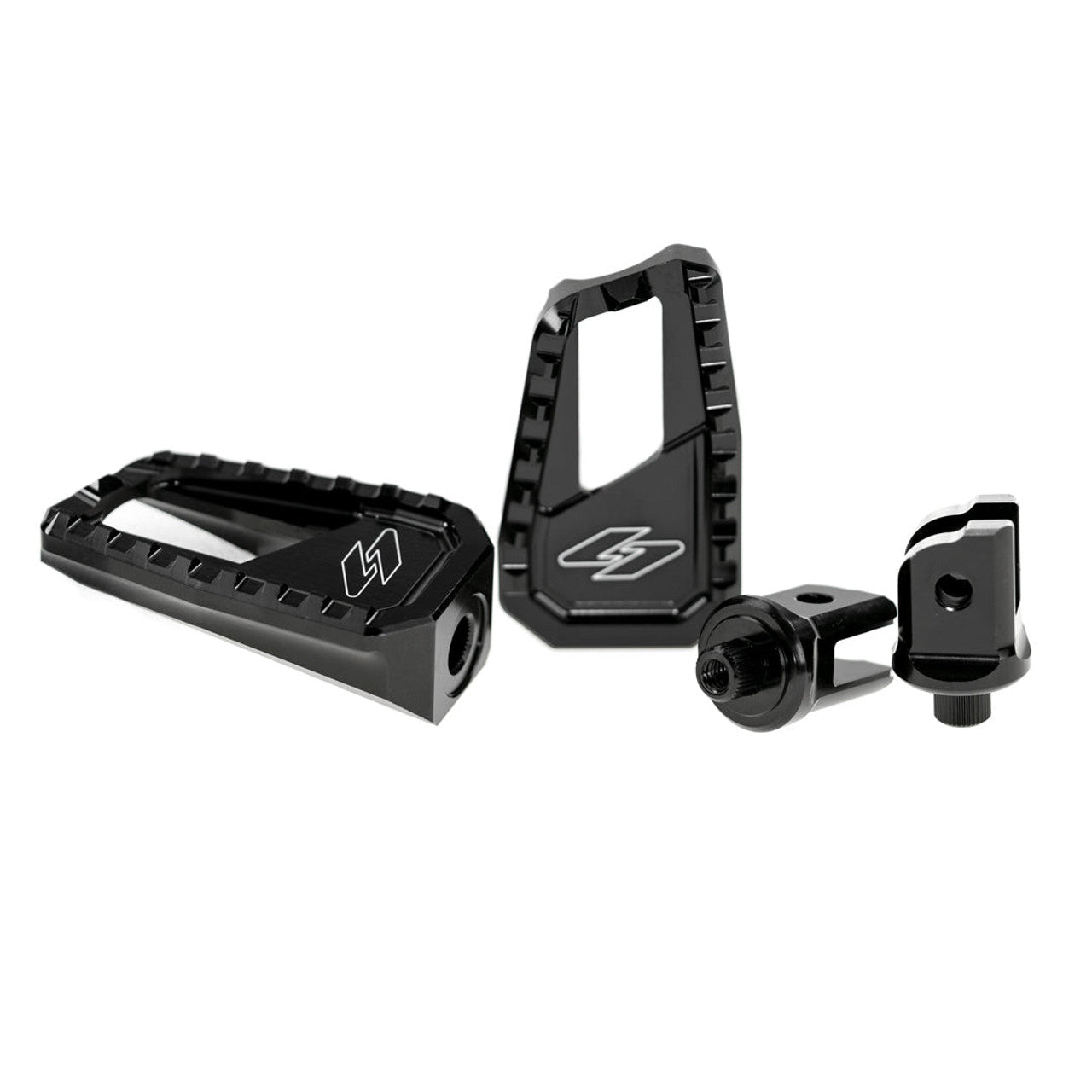 KRAUS MOTO Apex Edge Foot Pegs - Driver - Black Anodized - Softail '18-'25