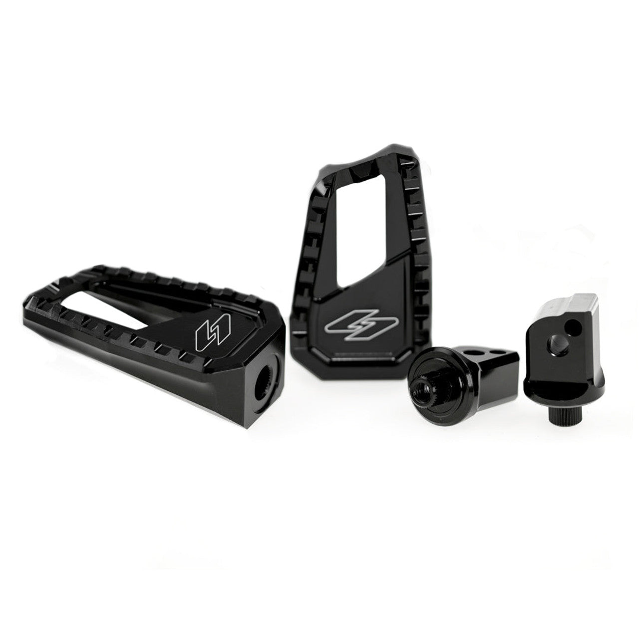 KRAUS MOTO Apex Edge Foot Pegs - Passenger - Black Anodized - Softail '18-'25