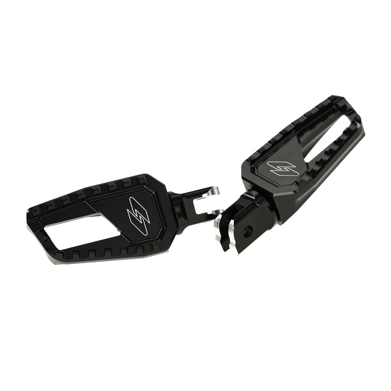 KRAUS MOTO Apex Edge Foot Pegs - Driver - Black Anodized - Softail '18-'25