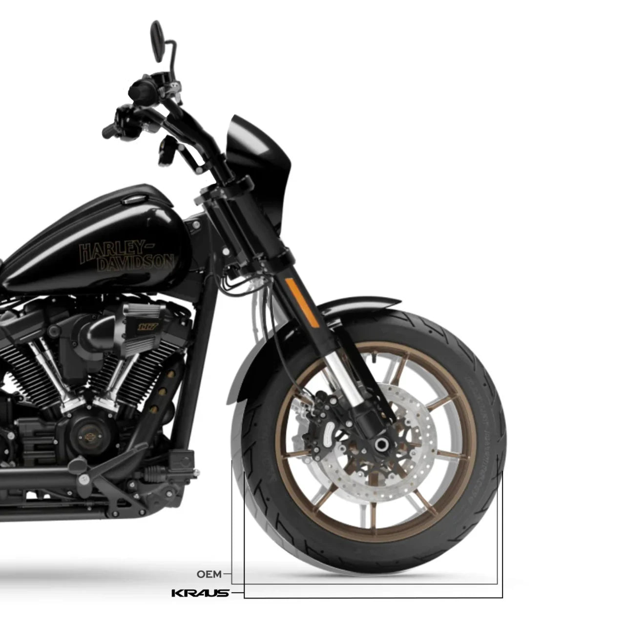 KRAUS MOTO Axis Triple Trees - Black Anodized - Low Rider S/ST '18-'25