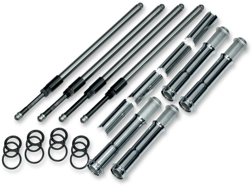 S&S CYCLE Quickee Pushrod Kit with Chrome Covers - M8