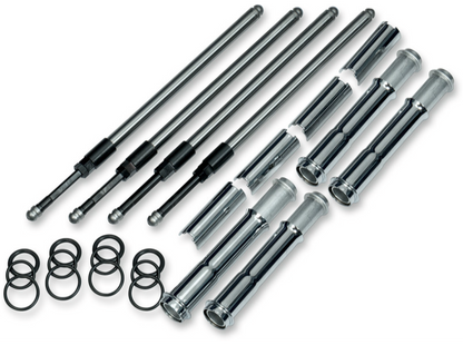 S&S CYCLE Quickee Pushrod Kit with Chrome Covers - M8