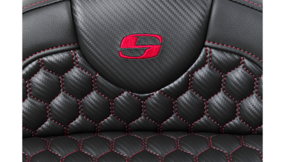 SADDLEMEN RoadSofa™ Seat - Honeycomb - Red Stitch - with Backrest - FLH/FLT '08-'23