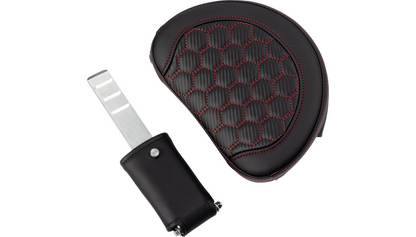 SADDLEMEN RoadSofa™ Seat - Honeycomb - Red Stitch - with Backrest - FLH/FLT '08-'23