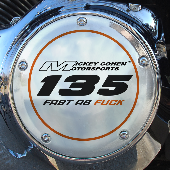Chrome 135 Fast as Fuck Derby Cover for Harley Davidson M8 Bagger