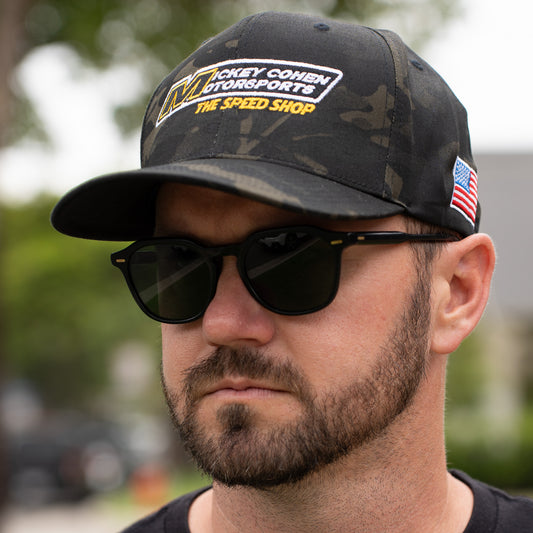 Mickey Cohen Motorsports Support Our Troops Snap Back Hat Camo No Mesh