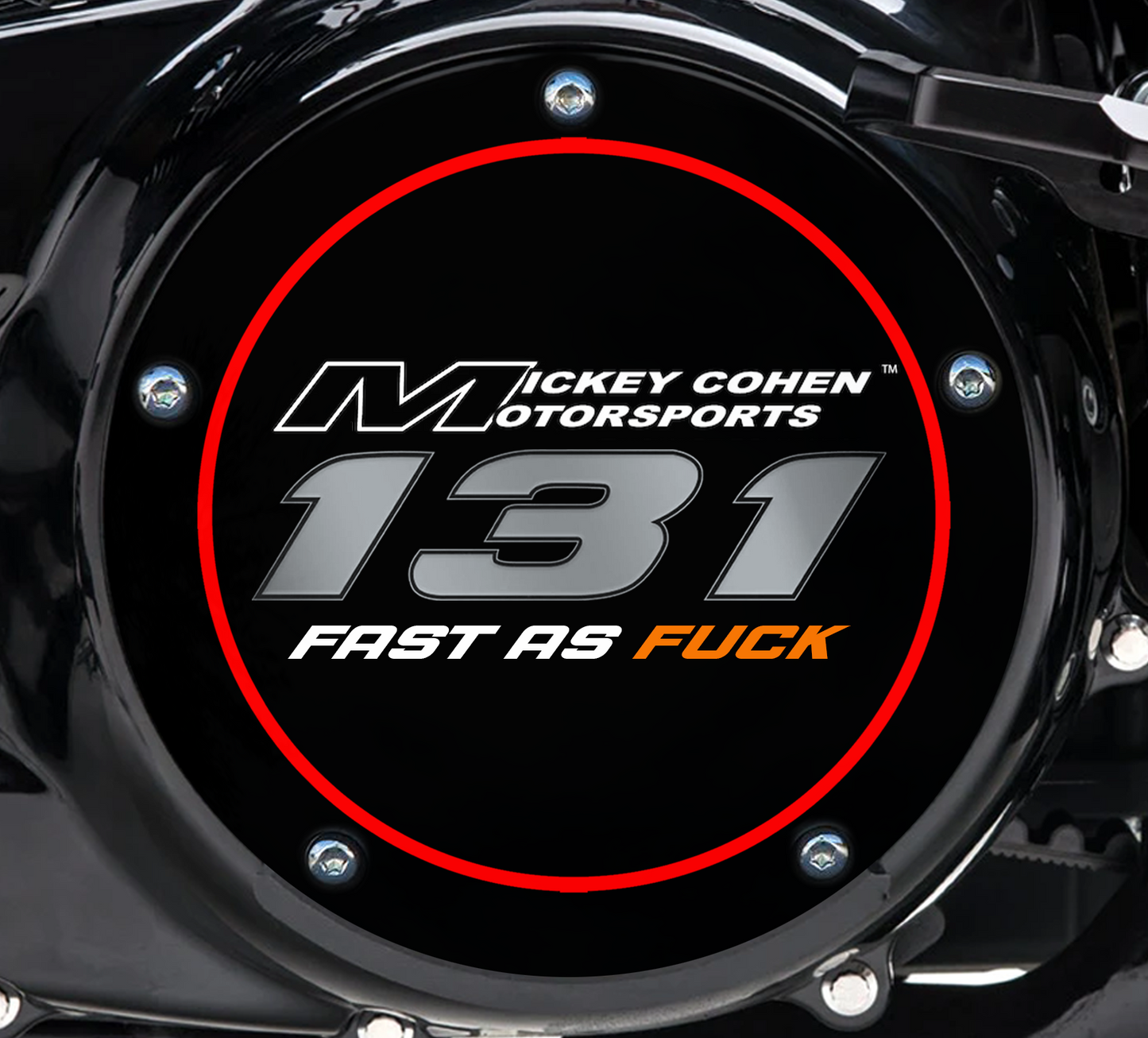 131 Fast as Fuck Derby Cover for Harley Davidson M8 Bagger