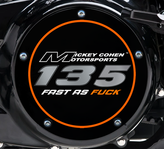 135 Fast as Fuck Derby Cover for Harley Davidson M8 Bagger