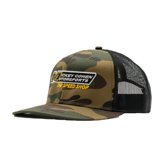 Mickey Cohen Motorsports Support Our Troops Snap Back Hat Camo + Black