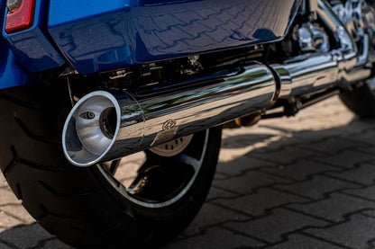 Touring 4.5" 2-2 Exhaust, Black & Slashcut End Cap, Black