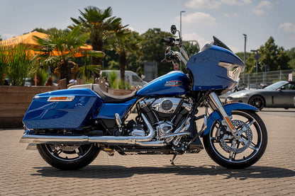 Touring 4.5" 2-2 Exhaust, Black & Slashcut End Cap, Black